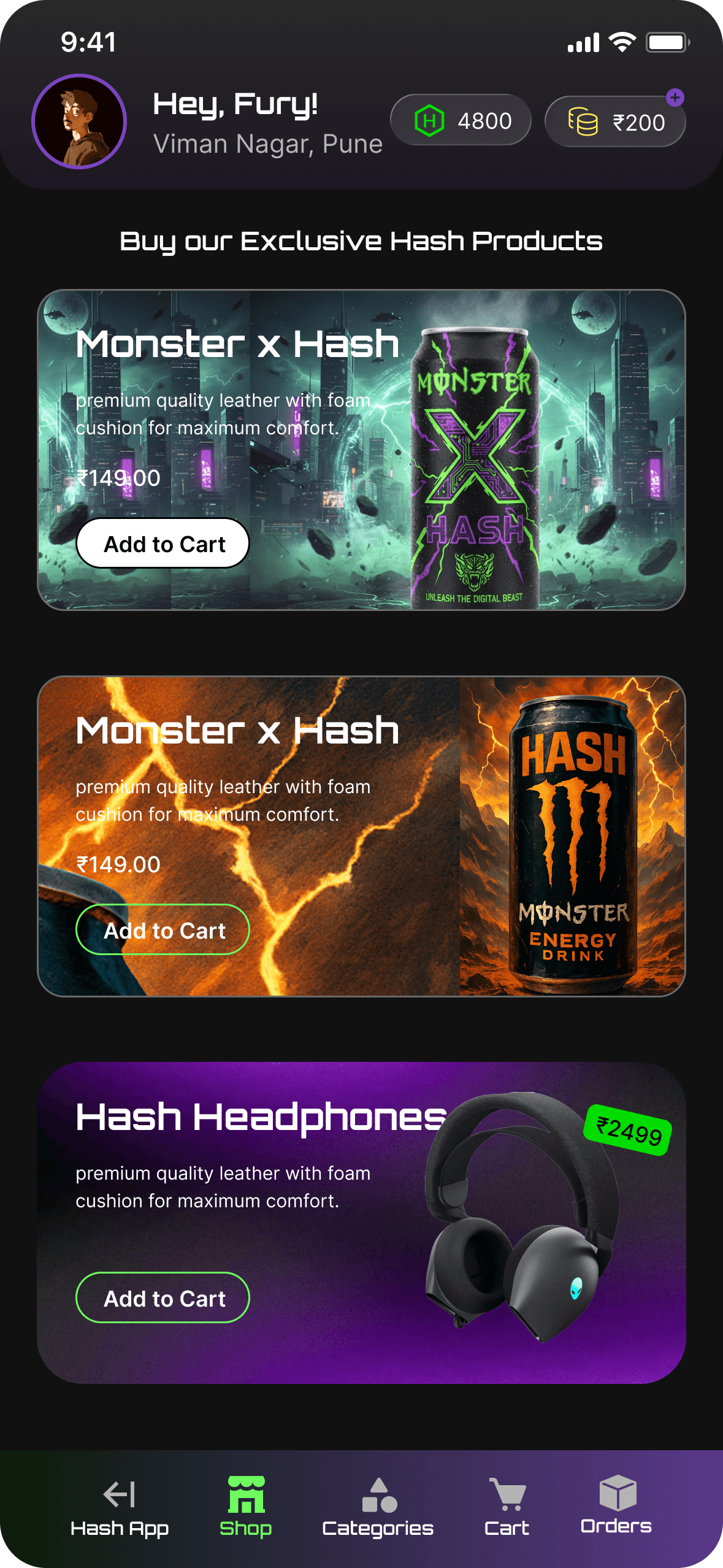 Hash home screen preview